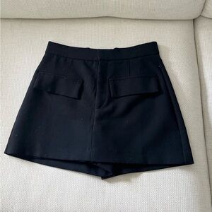 Zara Black Skort with Flap Trim